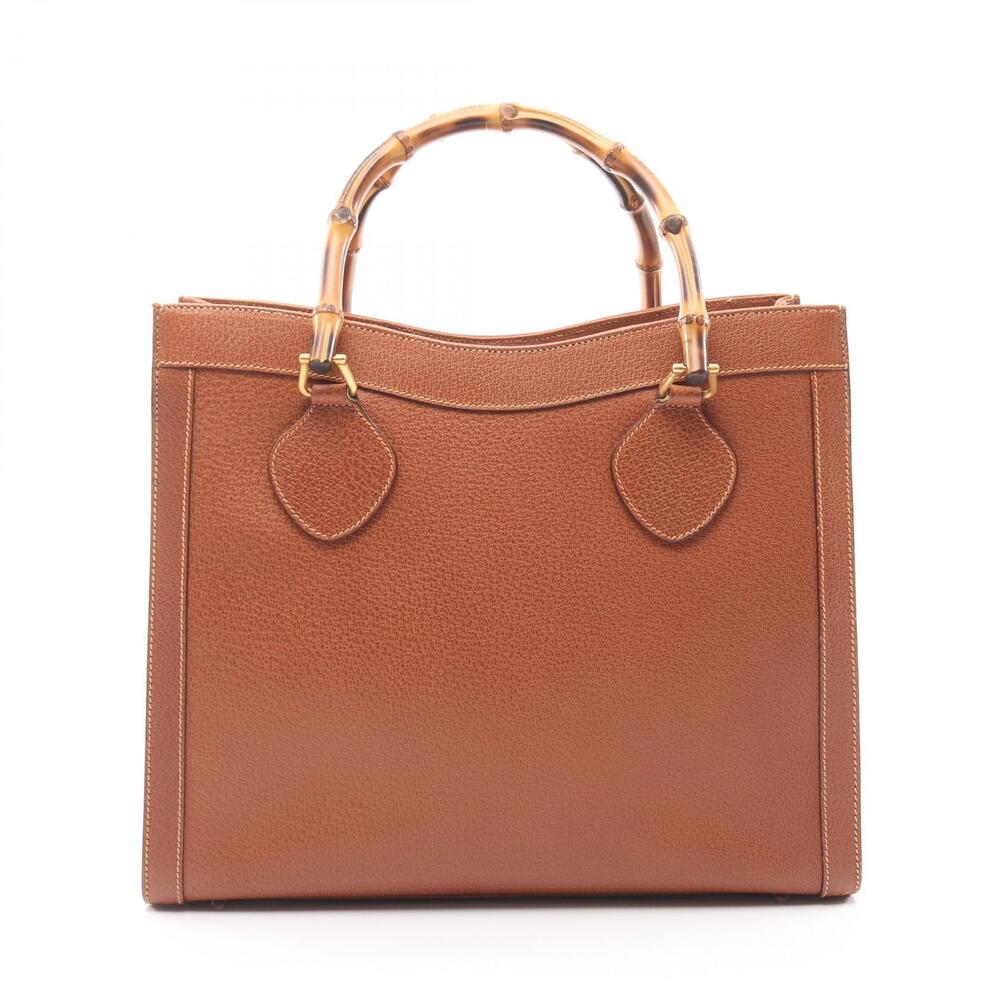Gucci Bamboo Leather Handbag Brown - Picture 2 of 9